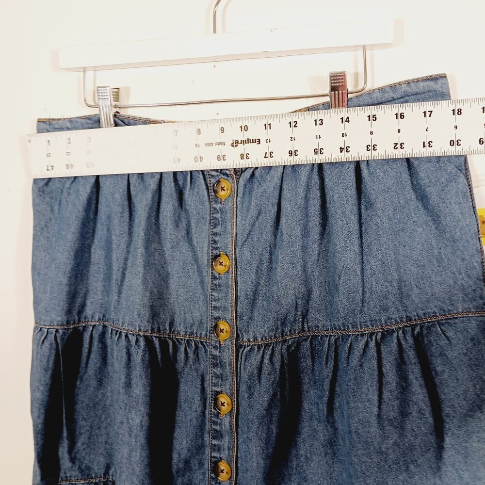 Westbound, NWT, Button Front Denim Tiered Skirt, Size PL, Country, Western - Picture 10 of 15